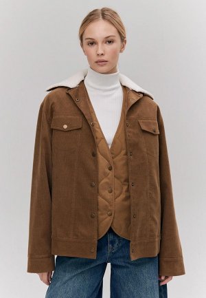 Куртка утепленная All We Need. Цвет: коричневый