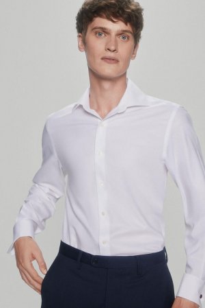 Запонки для классической рубашки, гладкая структура, не гладкая, устойчивая к пятнам Pedro del Hierro, белый Hierro
