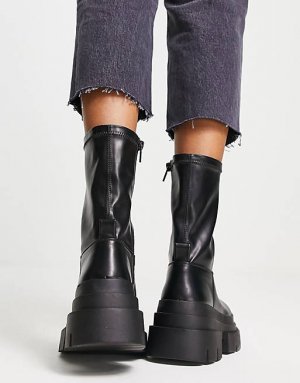 Черные массивные ботинки челси Billie Topshop