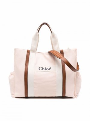 Пеленальная сумка с логотипом Chloé Kids. Цвет: розовый