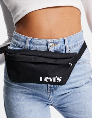 Черная сумка-кошелек на пояс в винтажном стиле с маленьким логотипом Levis-Черный цвет Levi's
