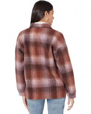 Куртка Brushed Plaid Knit Shirt Jacket, цвет Faded Fig Madewell