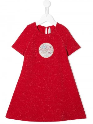 Платье-футболка с нашивкой Baby Dior. Цвет: красный