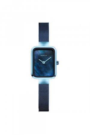 Классические часы Classic Petite Square из нержавеющей стали - 14520-398, синий Bering