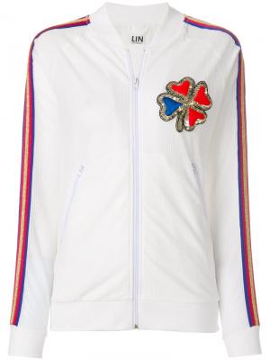 Куртка в спортивном стиле с декором из пайеток Nil & Mon. Цвет: белый