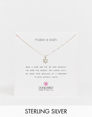 Ожерелье с подвеской-звездой и открыткой надписью make a wish -Серебряный Dogeared