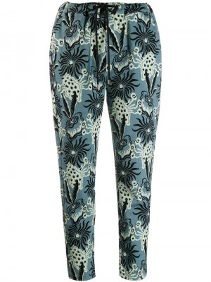 Зауженные брюки с цветочным принтом Etro. Цвет: синий