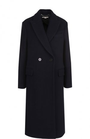 Двубортное шерстяное пальто Stella McCartney. Цвет: синий