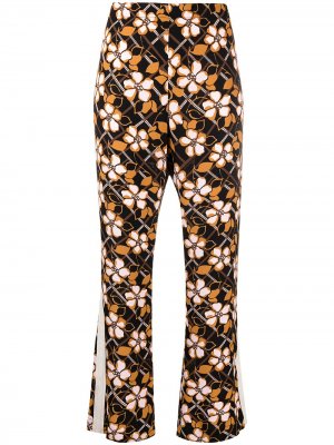 Укороченные брюки с цветочным принтом Marni. Цвет: черный