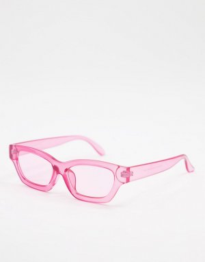 Солнцезащитные очки в массивной пластмассовой оправе -Розовый цвет AJ Morgan
