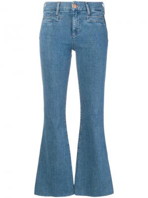 Укороченные расклешенные к низу джинсы Mih Jeans. Цвет: синий