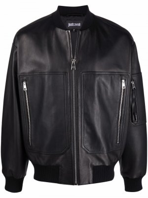 Logo-patch zip-fastening jacket Just Cavalli. Цвет: черный