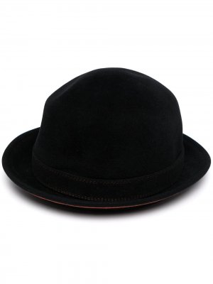 Шляпа-федора 1990-х годов с логотипом Hermès. Цвет: черный