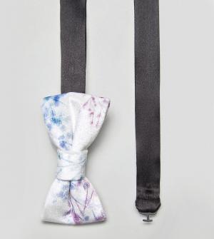 Бархатный галстук-бабочка с принтом Noose & Monkey. Цвет: белый