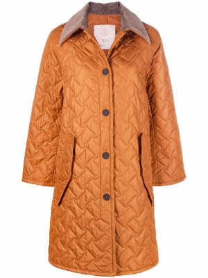 Стеганое пальто А-силуэта Tela. Цвет: оранжевый