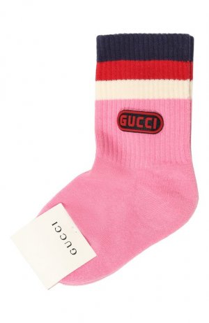 Хлопковые носки Gucci. Цвет: розовый