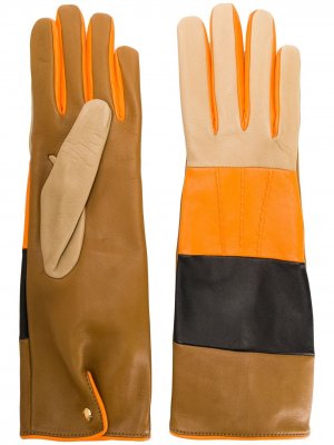 Перчатки в полоску стиле колор-блок Burberry. Цвет: коричневый