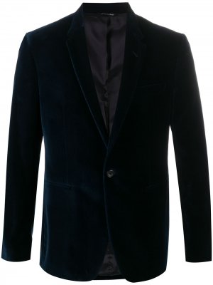 Однобортный бархатный пиджак Reveres 1949. Цвет: синий