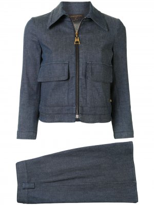Комплект из джинсовой юбки и куртки Louis Vuitton. Цвет: синий
