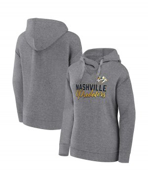 Женский пуловер с капюшоном цвета «серый Хизер» Nashville Predators надписью «Favorite» Fanatics