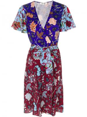 Платье с запахом спереди цветочным принтом Dvf Diane Von Furstenberg. Цвет: разноцветный