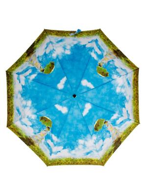 Зонт складной Mone Guy De Jean. Цвет: зеленый, белый, голубой