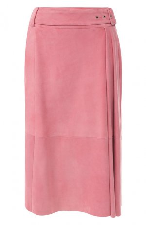 Кожаная юбка DROMe. Цвет: розовый