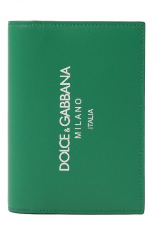 Кожаная обложка для паспорта Dolce & Gabbana. Цвет: зелёный