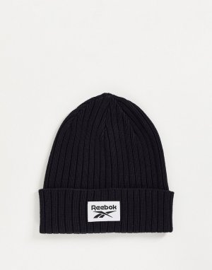 Черная шапка-бини с логотипом Foundation-Черный цвет Reebok