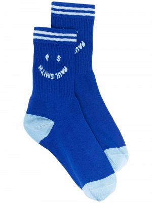 Носки вязки интарсия с логотипом PAUL SMITH. Цвет: синий