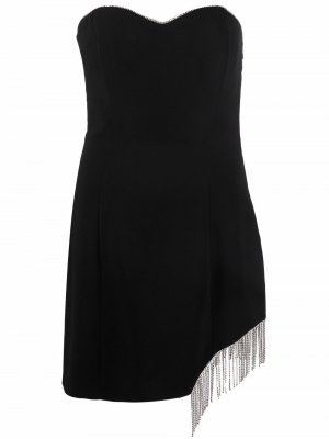 Короткое платье асимметричного кроя с кристаллами Forte Dei Marmi Couture. Цвет: черный
