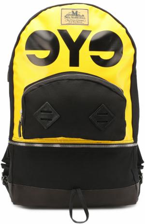 Текстильный рюкзак с кожаной отделкой Junya Watanabe. Цвет: желтый