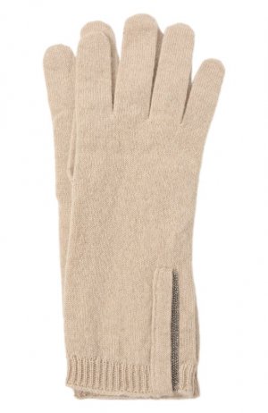 Кашемировые перчатки Brunello Cucinelli. Цвет: кремовый