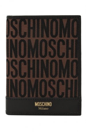 Текстильная обложка для паспорта Moschino. Цвет: коричневый