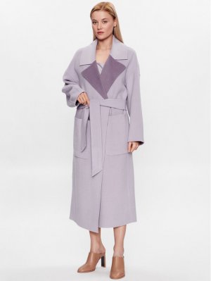 Шерстяное пальто обычного кроя , фиолетовый Calvin Klein