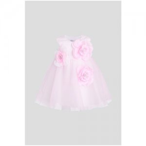 Комплект нарядный Церемония ( Платье и шортики ) Молочно - розовый 80, Choupette. Цвет: розовый