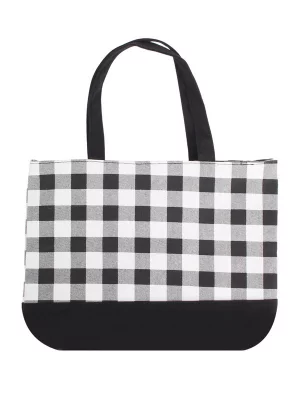 Пляжная сумка женская ZW732, черный/белый Pretty Mania. Цвет: черный