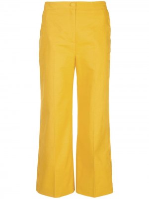 Укороченные брюки широкого кроя Alexa Chung. Цвет: желтый