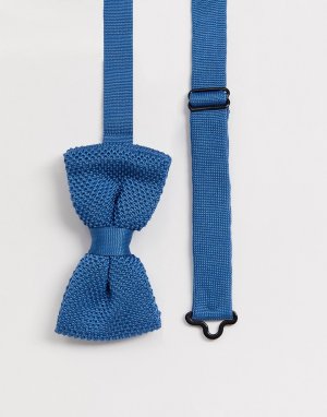 Синий вязаный галстук-бабочка Twisted Tailor