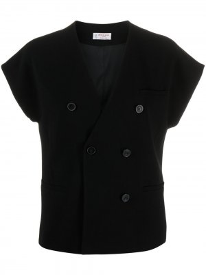 Двубортная блузка с короткими рукавами Alberto Biani. Цвет: черный