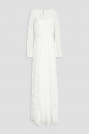 Платье из тюля со сборками и вышивкой Ml Monique Lhuillier, белый Lhuillier
