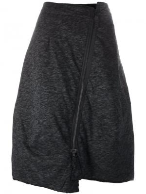 Асимметричная юбка на молнии Rundholz. Цвет: серый