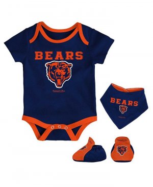Комплект боди Chicago Bears с нагрудником и пинетками для новорожденных , синий Mitchell & Ness