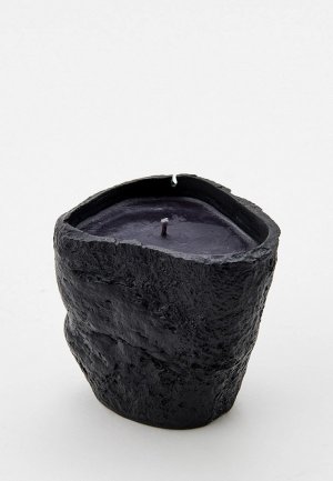 Свеча ароматическая Diego Ferru Скала с ароматом кожи и дерева, 200 мл. Цвет: черный