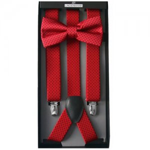 Подтяжки + галстук-бабочка красные с рисунком размер: цвет: Красный арт. 980003 LINDENMANN. Цвет: красный