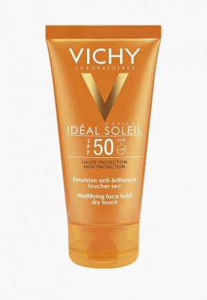 Эмульсия солнцезащитная Vichy Ideal Soleil солнцезащитная, матирующая, SPF 50, 50 мл. Цвет: белый
