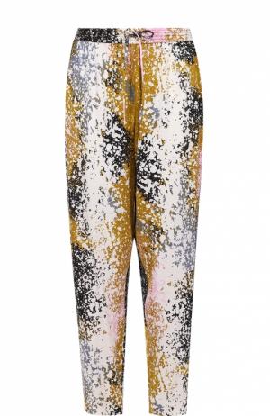 Шелковые брюки прямого кроя с эластичным поясом Diane Von Furstenberg. Цвет: разноцветный