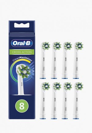 Комплект насадок для зубной щетки Oral B CrossAction EB 50-8 (8 шт.). Цвет: белый