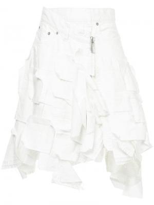 Джинсовая юбка Sacai. Цвет: белый