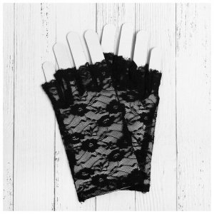 Карнавальные перчатки Леди, цвет чёрный 4335194 ЛАС ИГРАС